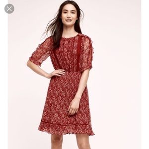 Anthro Red Floreat Dress